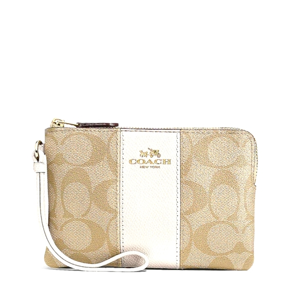 Coach Corner Zip Wristlet in Signature Canvas - Picture 1 of 9